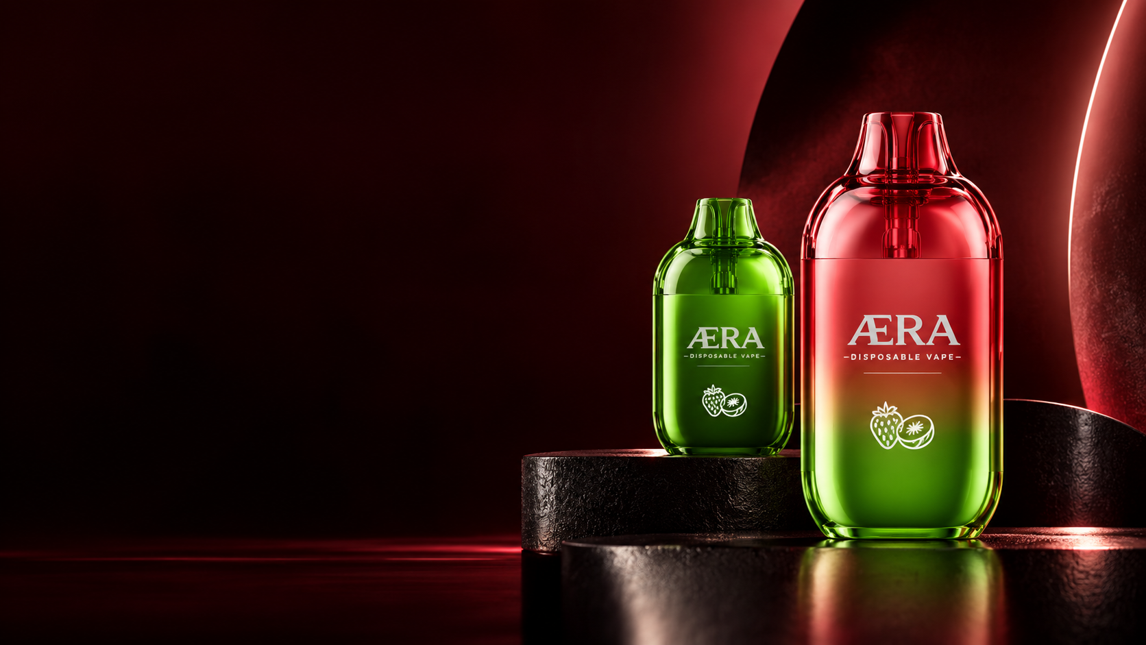 AERA Puff premium rouge et vert